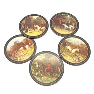 Pimpernel Tally Ho Coasters Set of 5 Fox Hunt Equestrian English Countryside